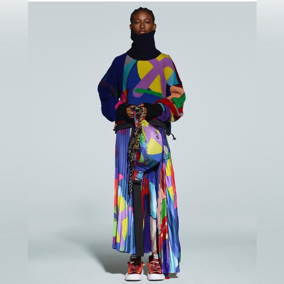 SACAI All-Over Print Pleated Skirt - Picture 2 of 14